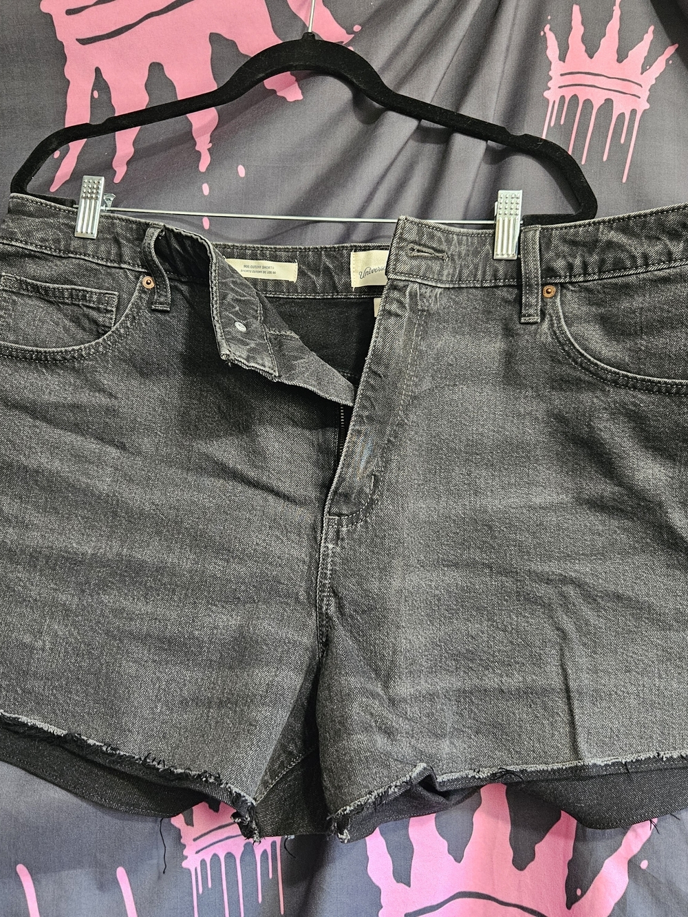 Universal Thread Size 20 90s Highrise Cutoff Black Denim Shorts NWT Zipper Fly